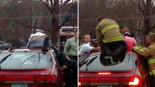 If you think you might get stuck in a sunroof, you probably shouldn't jump through one